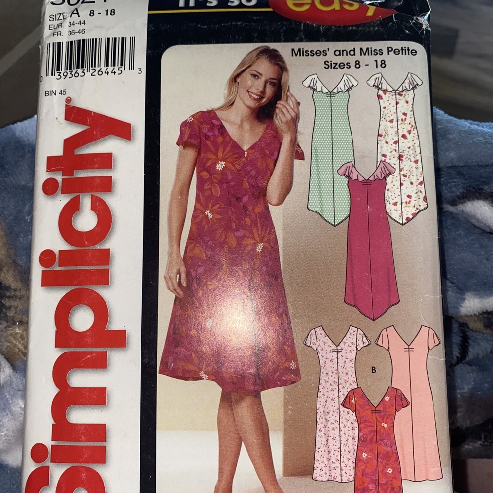 Easy Simplicity Dress Sewing Pattern 5621 Size 8-18 Cut & Complete